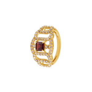 22k Diamond Ruby Frame Diamond Ring