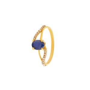 22k Diamond Looped Sapphire Diamond Ring