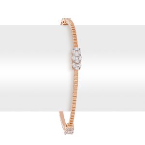 18k Diamond Sleek Diamond Cluster Bangle