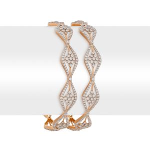 18k Diamond Rosetta Diamond Cluster Bangles
