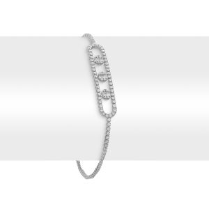 18k Diamond Rectangular Diamond Tennis Bracelet