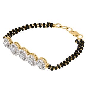 18k Diamond 5 halo vvs diamond mangalsutra bracelet