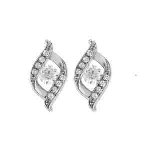 18k Diamond Swirly Design Diamond Studs 