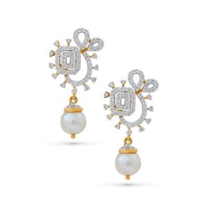 18k Diamond Interchangeable Gems Pearl Drops