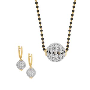 18k Diamond Diamond Cluster Bead Mangalsutra