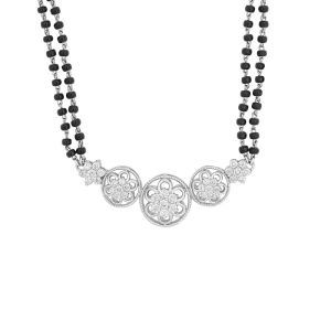 18k Diamond Floral Trio Diamond Mangalsutra