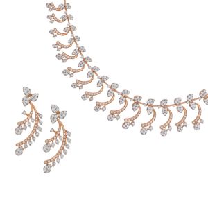 18k Diamond Swirlies Rose Gold Necklace