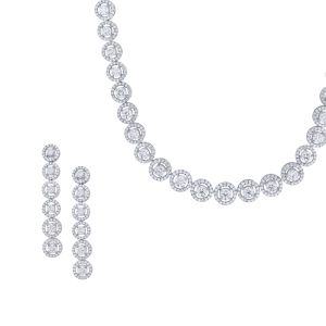 18k Diamond Eternity Halo Diamond Necklace