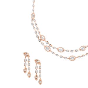 18k Diamond Layered Rose Diamond Necklace