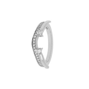 18k Diamond 2 Stone Diamond Ring Guard 