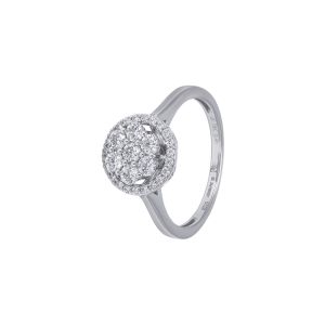 18k Diamond Cluster Diamond Engagement Ring