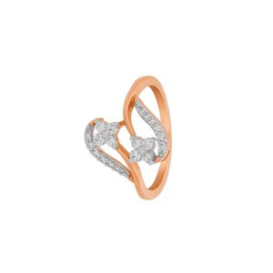 18k Diamond Floral Spiral Diamond Ring