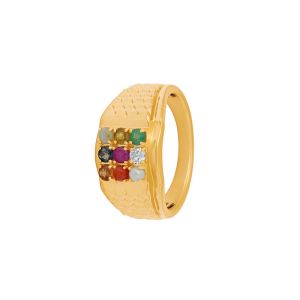 18k Diamond Scaled Navratna Diamond Ring