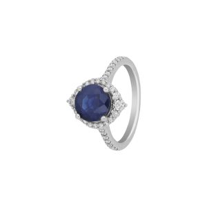 18k Diamond Oval Sapphire Diamond Ring