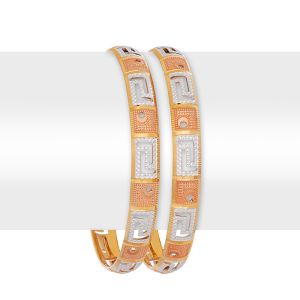 22k Gold Multi-Tone Greek Design Bangles