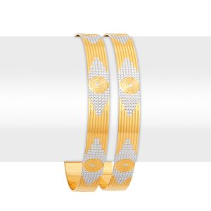 22k Gold Disco 2-Tone Gold Bangles