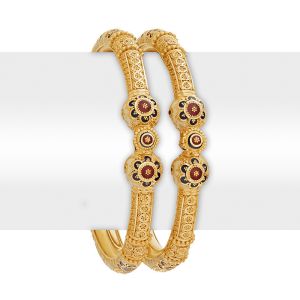 22k Gold Meenakari Gold Pipe Bangles