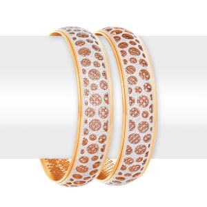 22k Gold 3-Tone Zebra Dots Bangles