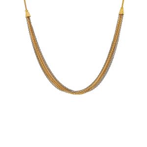 22k Gold 22k gold multi tone layered chain necklace
