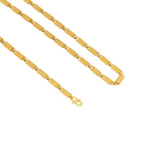 22k Gold Rectangle Bar Links Chain- 24