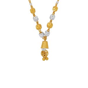 22k Gold 2-Tone Beaded Drop Necklace