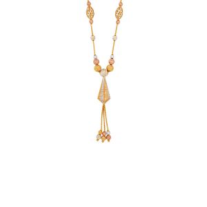 22k Gold 3-Tone Tube Necklace