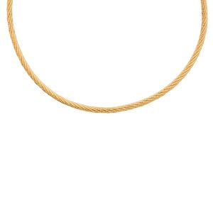 22k Gold Stiff Braid Chain Necklace
