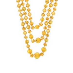22k Gold Large Beaded Layered Necklace