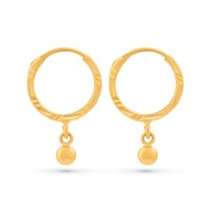 22k Gold Gold Polished Ball Hoops