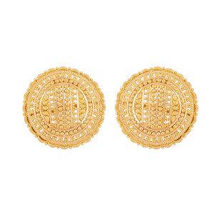 22k Gold Circular Filigree Gold Studs