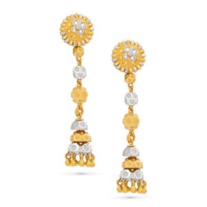 22k Gold Convertible 2-Tone Drop Earrings