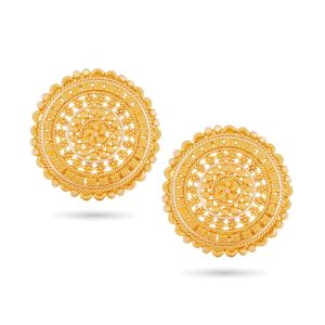 22k Gold Classic Filigree Stud Earrings