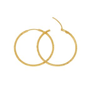 22k Gold Large Textured Gold Hoops