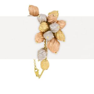 18k Gold Tri-Tone Cluster Bracelet
