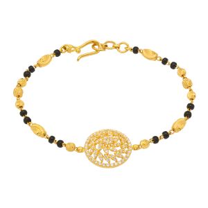 22k Gold Fleur Cz Mangalsutra Bracelet