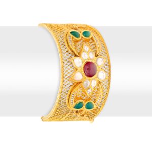 22k Gold Antique Semi-Cuff Bracelet