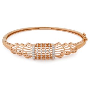 18k Gold Radiant Cz Rose Bracelet