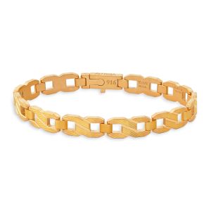 22k Gold Angular Square Links Bracelet