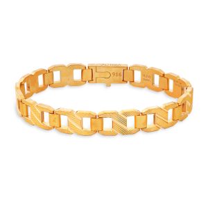 22k Gold Crossover Rectangular Links Bracelet