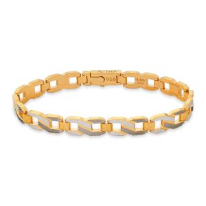 22k Gold 2-Tone Angular Links Bracelet