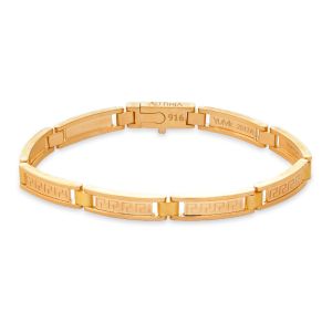 22k Gold Greek Bar Links Bracelet