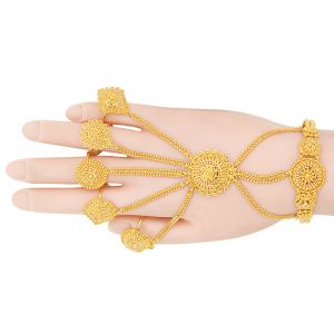 22k Gold 5-Ring Hath Phool Set