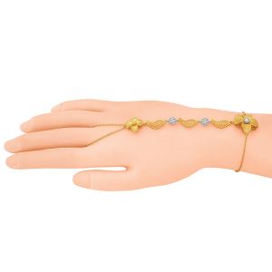 22k Gold Floral Turkish Ring Bracelet