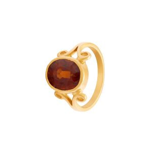 22k Gold Orange Garnet Band Ring