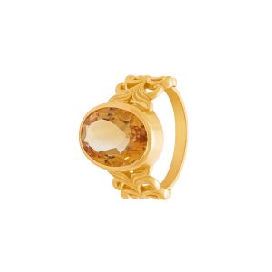 22k Gold Yellow Sapphire Swirl Ring