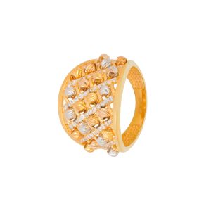 22k Gold 3-Tone Beaded Ring