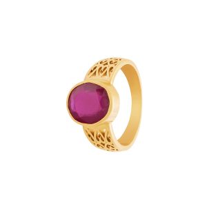 22k Gold Ruby Heart Cuts Ring