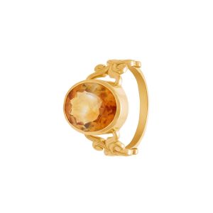 22k Gold Garnet Swirl Band Ring