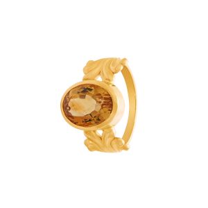 22k Gold Oval Yellow Sapphire Ring 