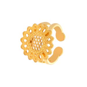 22k Gold Gold Flora Open Ring